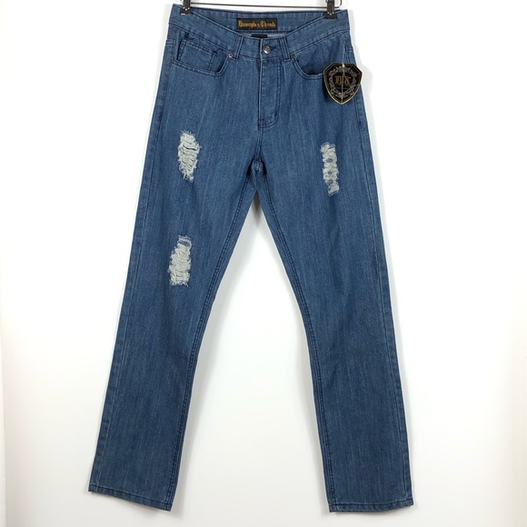 Diamond & Threads Rodeo Blue Distressed Denim Jeans Size 28 - Picture 2 of 12